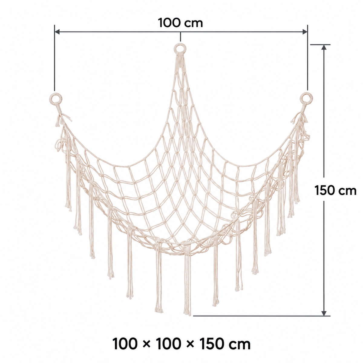 Boho Macrame Corner Hammock for Stuffed Animal Storage