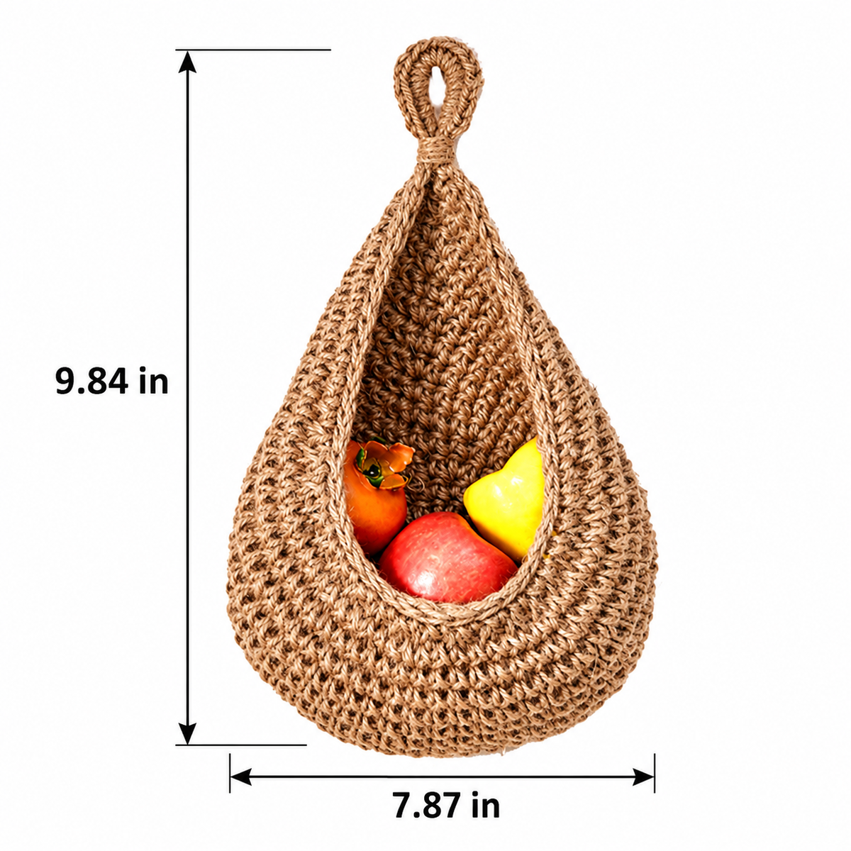 Handwoven Hanging Fruit Basket for Kitchen Storage