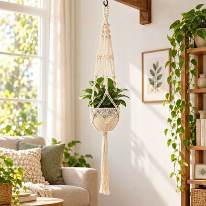Braided Cotton Rope Macrame Plant Hanger