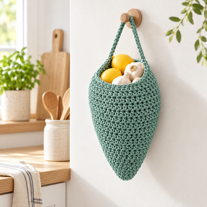Crochet Wall Hanging Organizer Basket