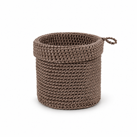 Handwoven Crochet Storage Basket for Home Organization