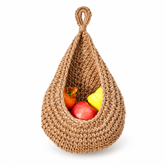 Handwoven Hanging Fruit Basket for Kitchen Storage