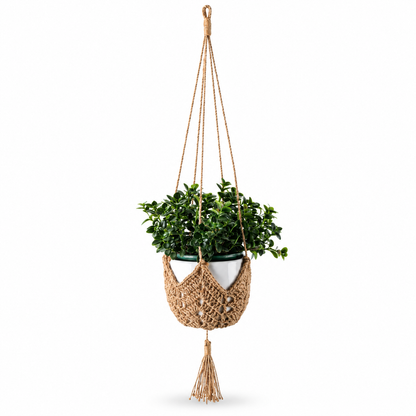 Macrame Hanging Planter Basket – Woven Rope Plant Holder